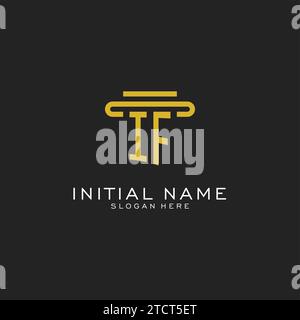 IF initial logo with simple pillar style design vector graphic Stock Vector