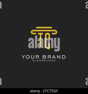 TC initial logo with simple pillar style design vector graphic Stock Vector