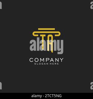 TA initial logo with simple pillar style design vector graphic Stock Vector