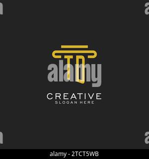 TD initial logo with simple pillar style design vector graphic Stock Vector