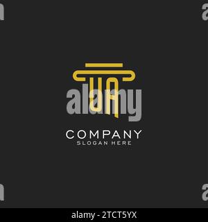 UA initial logo with simple pillar style design vector graphic Stock Vector