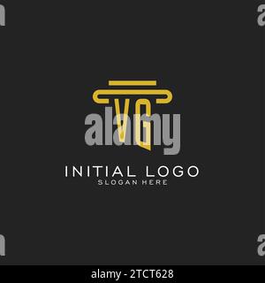 VG initial logo with simple pillar style design vector graphic Stock Vector