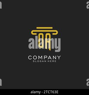 OA initial logo with simple pillar style design vector graphic Stock Vector