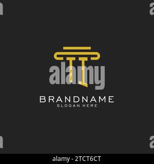 TI initial logo with simple pillar style design vector graphic Stock Vector