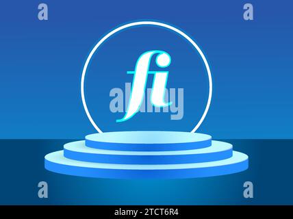 Letter FI blue logo sign. Vector logo design for business. Stock Vector