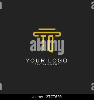 TO initial logo with simple pillar style design vector graphic Stock Vector