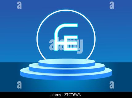 Letter FE blue logo sign. Vector logo design for business. Stock Vector