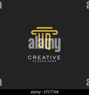 UD initial logo with simple pillar style design vector graphic Stock Vector