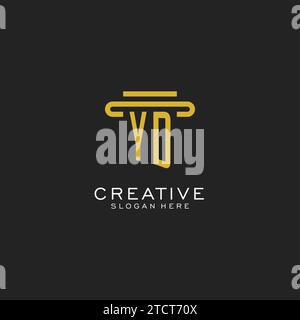 YD initial logo with simple pillar style design vector graphic Stock Vector