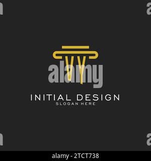 VY initial logo with simple pillar style design vector graphic Stock Vector