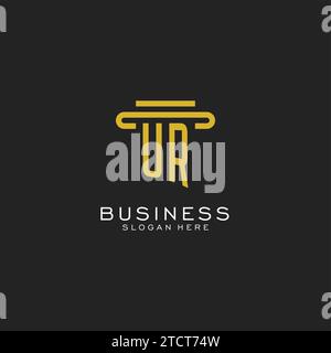 UR initial logo with simple pillar style design vector graphic Stock Vector
