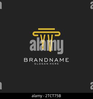 YV initial logo with simple pillar style design vector graphic Stock Vector