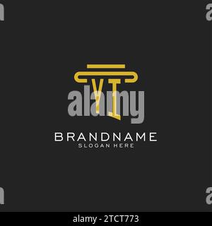 YI initial logo with simple pillar style design vector graphic Stock Vector