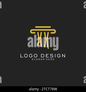 XX initial logo with simple pillar style design vector graphic Stock Vector