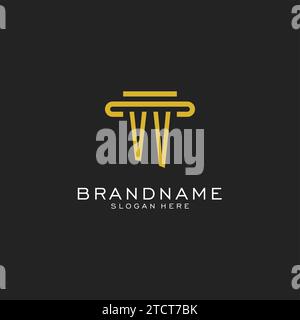 VV initial logo with simple pillar style design vector graphic Stock Vector