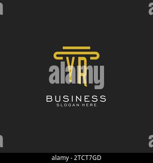 YR initial logo with simple pillar style design vector graphic Stock Vector