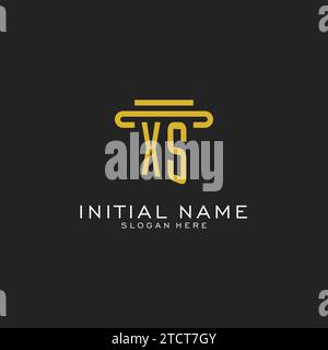 XS initial logo with simple pillar style design vector graphic Stock Vector