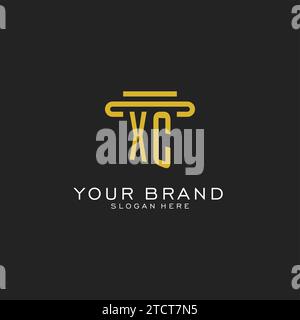 XC initial logo with simple pillar style design vector graphic Stock Vector