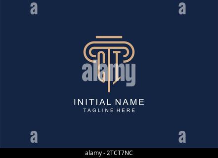 CI initial pillar logo, elegant and luxury law firm logo design ideas Stock Vector