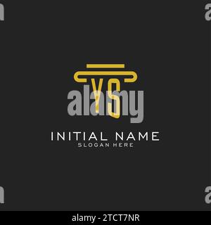 YS initial logo with simple pillar style design vector graphic Stock Vector