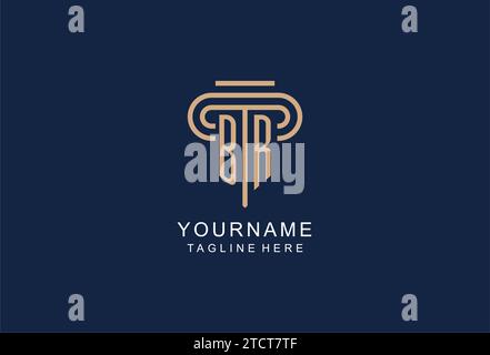BR initial pillar logo, elegant and luxury law firm logo design ideas Stock Vector