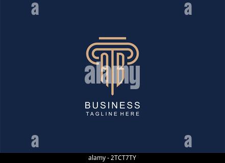 AB initial pillar logo, elegant and luxury law firm logo design ideas Stock Vector