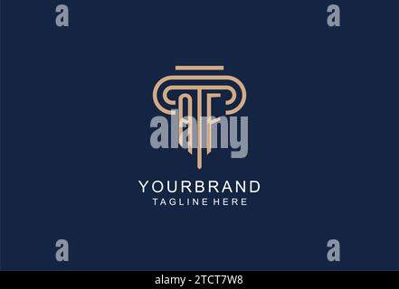 AF initial pillar logo, elegant and luxury law firm logo design ideas Stock Vector