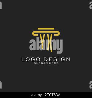 YX initial logo with simple pillar style design vector graphic Stock Vector