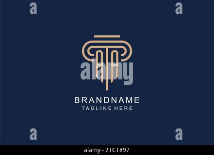 AA initial pillar logo, elegant and luxury law firm logo design ideas Stock Vector