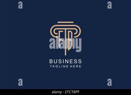 FB initial pillar logo, elegant and luxury law firm logo design ideas Stock Vector