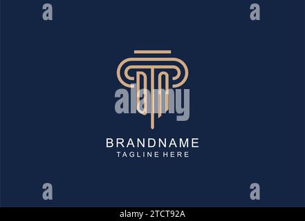 DN initial pillar logo, elegant and luxury law firm logo design ideas Stock Vector