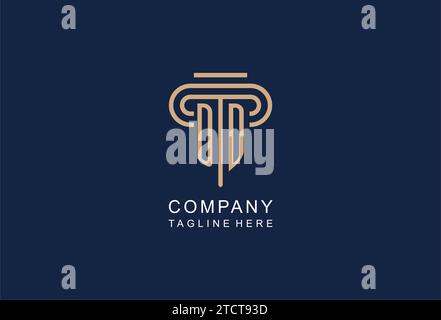 DD initial pillar logo, elegant and luxury law firm logo design ideas Stock Vector