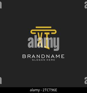 XI initial logo with simple pillar style design vector graphic Stock Vector