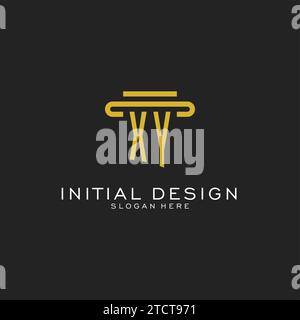 XY initial logo with simple pillar style design vector graphic Stock Vector