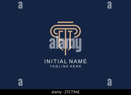 EI initial pillar logo, elegant and luxury law firm logo design ideas Stock Vector
