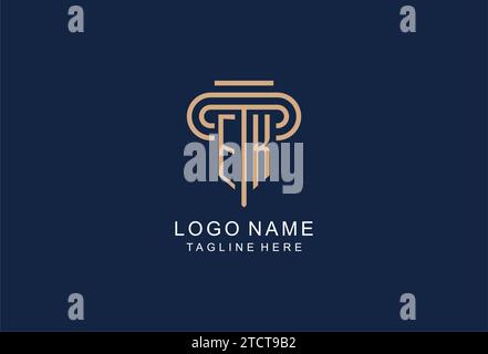 EK initial pillar logo, elegant and luxury law firm logo design ideas Stock Vector
