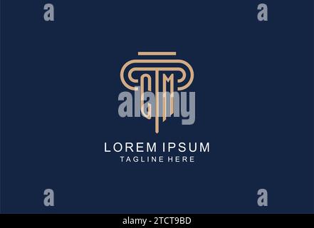 CM initial pillar logo, elegant and luxury law firm logo design ideas Stock Vector