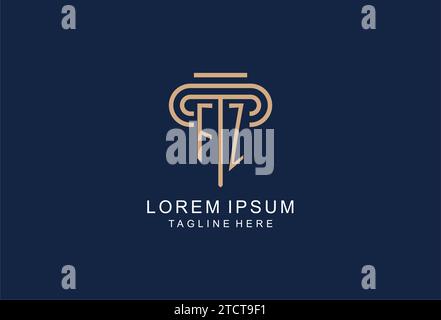 FZ initial pillar logo, elegant and luxury law firm logo design ideas Stock Vector