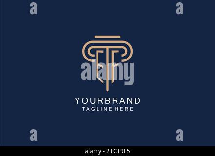 EF initial pillar logo, elegant and luxury law firm logo design ideas Stock Vector