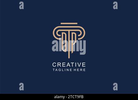 DP initial pillar logo, elegant and luxury law firm logo design ideas Stock Vector