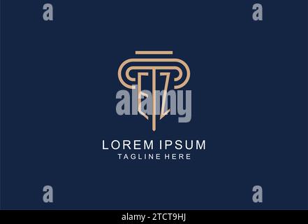EZ initial pillar logo, elegant and luxury law firm logo design ideas Stock Vector