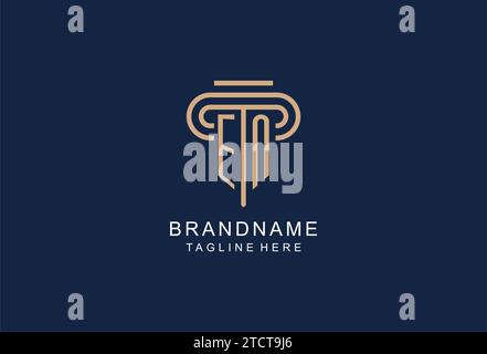 EN initial pillar logo, elegant and luxury law firm logo design ideas Stock Vector