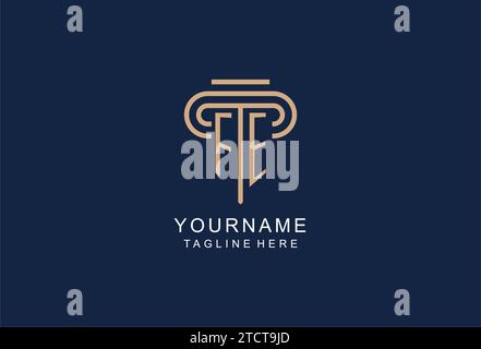 FE initial pillar logo, elegant and luxury law firm logo design ideas Stock Vector