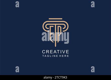 EP initial pillar logo, elegant and luxury law firm logo design ideas Stock Vector