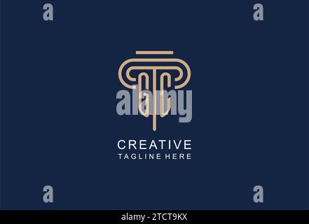 GC initial pillar logo, elegant and luxury law firm logo design ideas Stock Vector