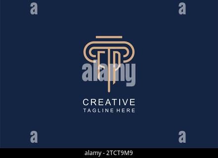 FP initial pillar logo, elegant and luxury law firm logo design ideas Stock Vector
