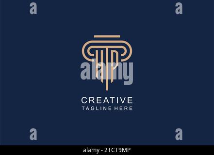 HP initial pillar logo, elegant and luxury law firm logo design ideas Stock Vector