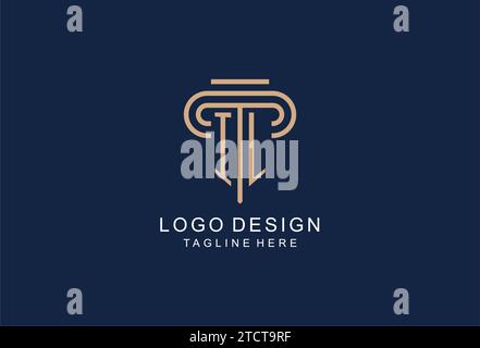 IL initial pillar logo, elegant and luxury law firm logo design ideas Stock Vector