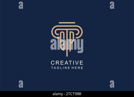 GP initial pillar logo, elegant and luxury law firm logo design ideas Stock Vector