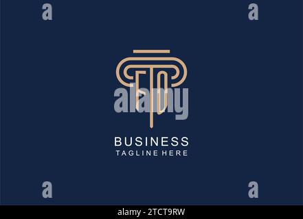 FO initial pillar logo, elegant and luxury law firm logo design ideas Stock Vector